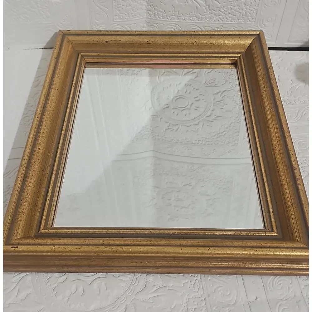 Vintage Gold Wood Frame Mirror 12.5